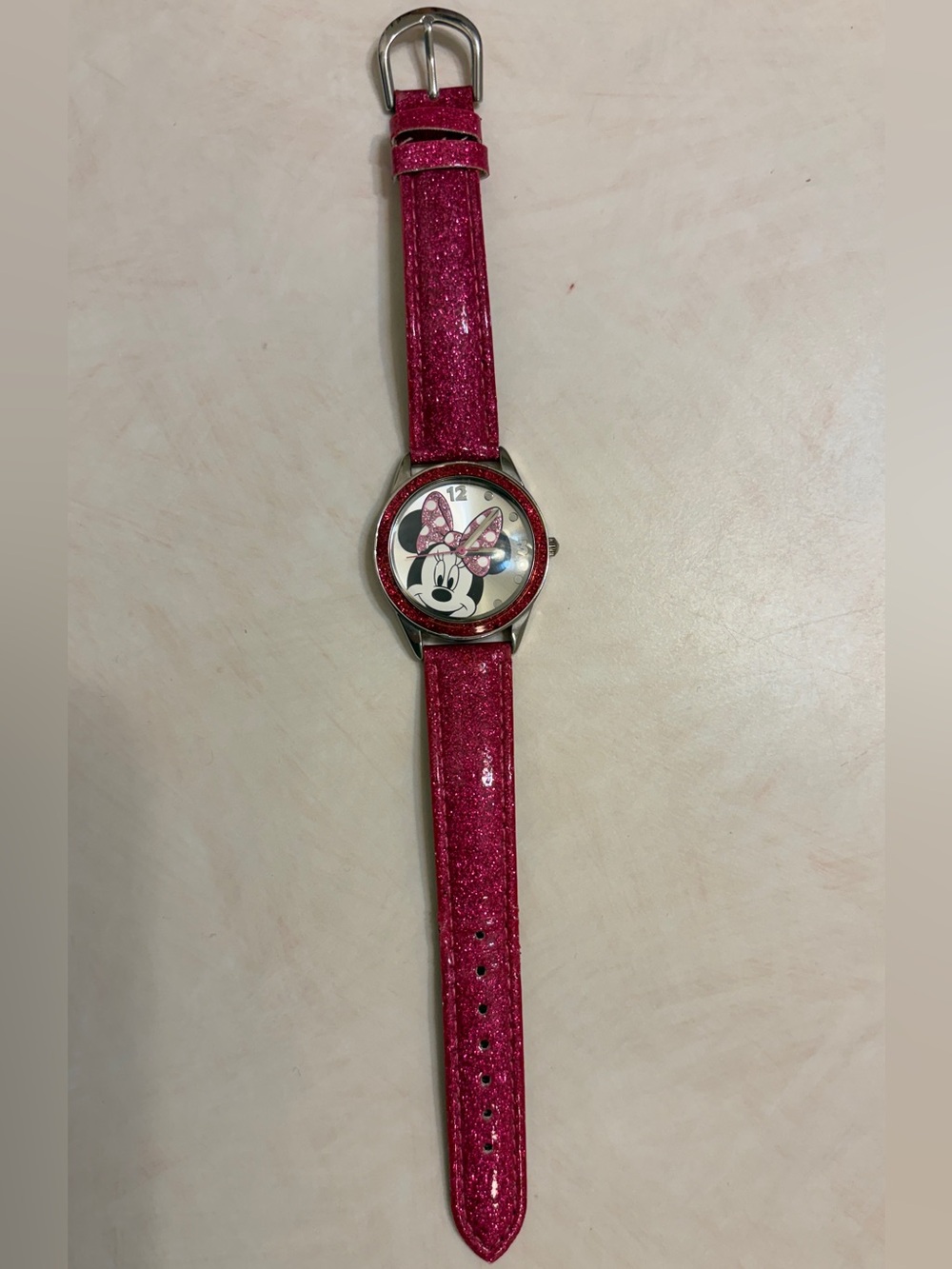 Disney Pink Glitter Minnie Mouse Watch
